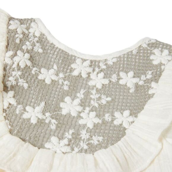 ZARA Kids | Ecru | FLORAL EMBROIDERED DRESS - Picture 3 of 4